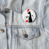 Badge Rond 5 Cm Noël moderne Kitty (En situation)