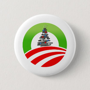 Badge Rond 5 Cm Noël Obama