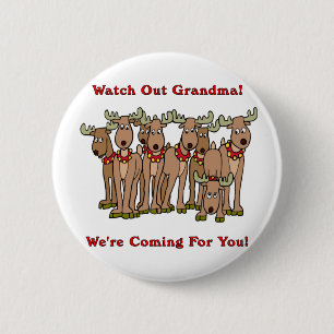 Badge Rond 5 Cm Noël : Observez la grand-maman