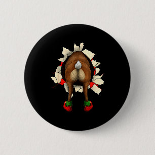 Badge Rond 5 Cm Noël Percée Douce Fesse de Renne