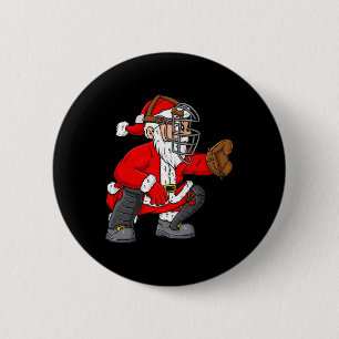 Badge Rond 5 Cm Noël Père Noël Capteur de baseball Garçons Filles
