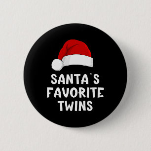 Badge Rond 5 Cm Noël Père Noël Jumeaux Favoris Jumeaux Fantastique