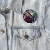 Badge Rond 5 Cm Noël Robin (En situation)