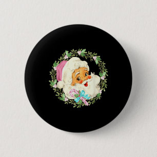 Badge Rond 5 Cm Noël rose vintage