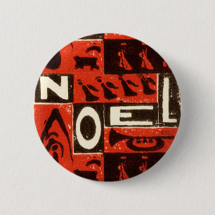 Badge Rond 5 Cm Noel Rouge