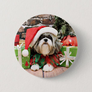 Badge Rond 5 Cm Noël - Shih Tzu - Vince