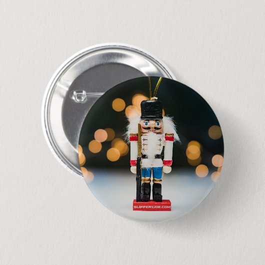Badge Rond 5 Cm Noël SlipperyJoe nutcracker figurine ornement (Devant & derrière)