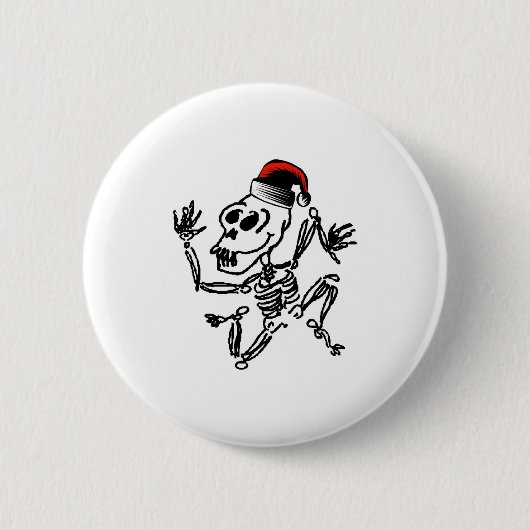 Badge Rond 5 Cm Noël squelettique (Devant)