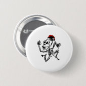 Badge Rond 5 Cm Noël squelettique (Devant & derrière)