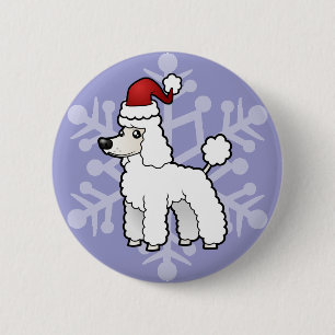Badge Rond 5 Cm Noël standard/coupe de chiot caniche de