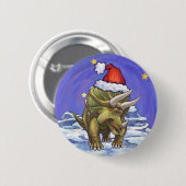 Badge Rond 5 Cm Noël Triceratops (Devant & derrière)