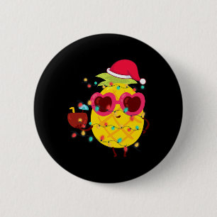 Badge Rond 5 Cm Noël tropical d'été hawaïen Ananas Noël