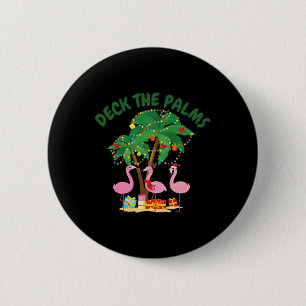 Badge Rond 5 Cm Noël tropical Floride Flamant rose Décorer les pal
