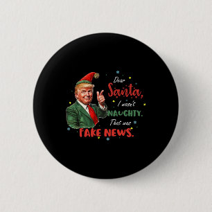 Badge Rond 5 Cm Noël Trump Cher Père Noël Faux News Drôle Noël Tr