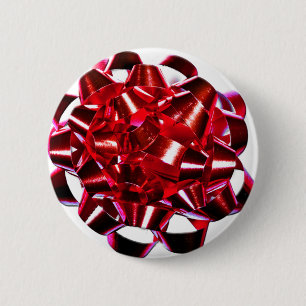 Badge Rond 5 Cm Noël Vacances hiver Rouge Noël Ruban