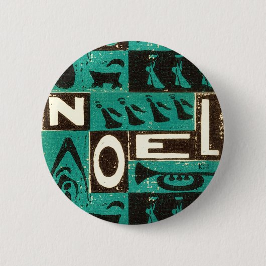 Badge Rond 5 Cm Noel Vert (Devant)