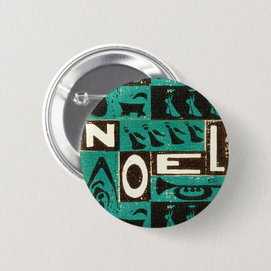 Badge Rond 5 Cm Noel Vert (Devant & derrière)