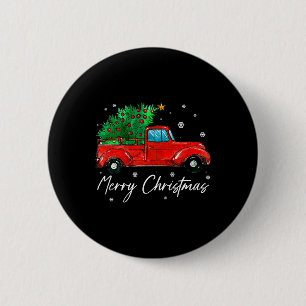 Badge Rond 5 Cm Noël Wagon vintage - Arbre sur la voiture Noël Vac