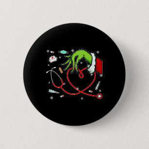 Badge Rond 5 Cm Noël Xmas Cœur Infirmière Aide-Soignant Réa Désinf