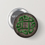 Badge Rond 5 Cm Noeud céleste vert sur cuir véritable (Devant & derrière)
