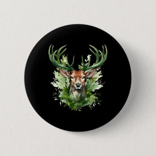 Badge Rond 5 Cm Nœud celtique Cerf Élan irlandais Vert Saint-Patri