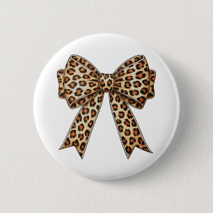 Badge Rond 5 Cm Noeud Coquet Léopard Guépard Sublimation