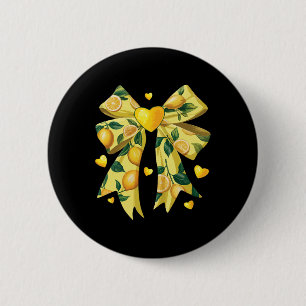 Badge Rond 5 Cm Nœud Coquette Fruit Citron Pour Femmes Filles Été
