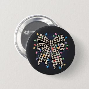 Badge Rond 5 Cm Noeud de lumières de Noël Coquette Joyeux Noël Fêt