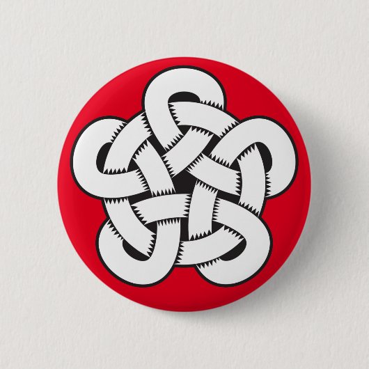 Badge Rond 5 Cm noeud de quintuple de style de wodcut (Devant)