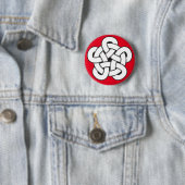 Badge Rond 5 Cm noeud de quintuple de style de wodcut (En situation)