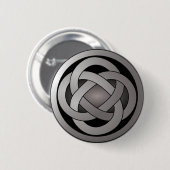 Badge Rond 5 Cm Noeud gris et noir, celtique (Devant & derrière)