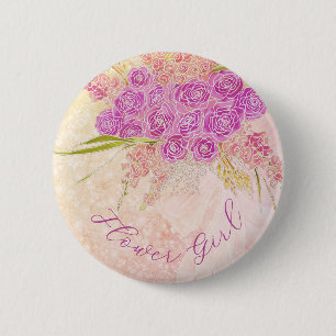 Badge Rond 5 Cm Nœud Rougeoyant de Coucher de Soleil Rose brillant
