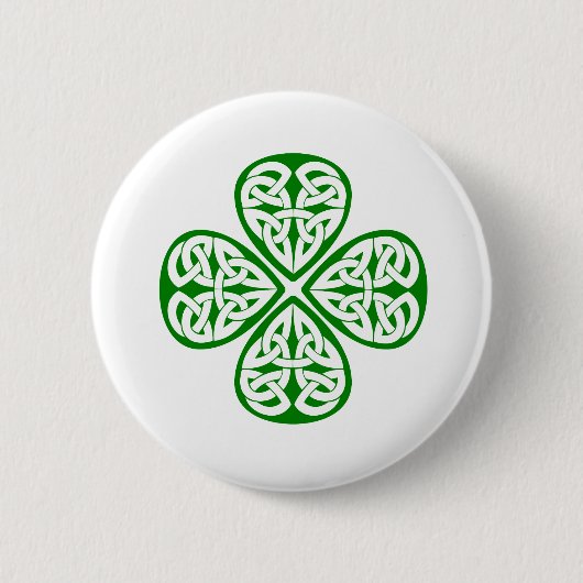 Badge Rond 5 Cm noeud vert de celtic de shamrock (Devant)
