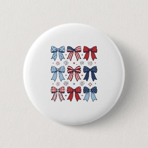 Badge Rond 5 Cm Nœuds Coquette Patriotique Design Vectoriel Vintag