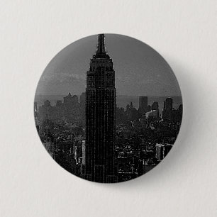Badge Rond 5 Cm Noir blanc New York