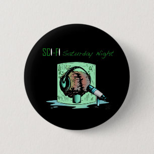 Badge Rond 5 Cm Noir de bouton de SFSN