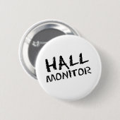 Badge Rond 5 Cm Noir de moniteur de Hall (Devant & derrière)