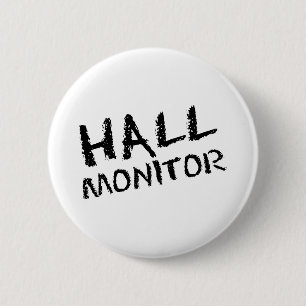 Badge Rond 5 Cm Noir de moniteur de Hall