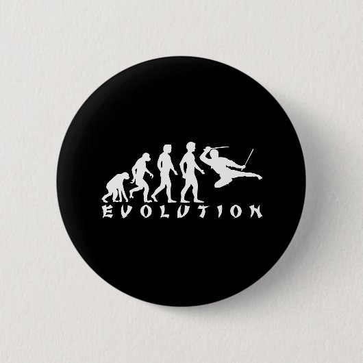 Badge Rond 5 Cm noir de Ninja d'évolution (Devant)