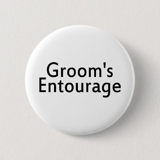 Badge Rond 5 Cm Noir d'entourage de mariés (Devant)