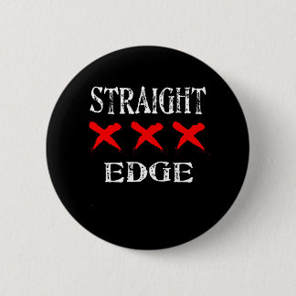 Badge Rond 5 Cm Noir droit rouge de bord de X