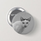 Badge Rond 5 Cm Noir et blanc - Chat 02 (Devant & derrière)