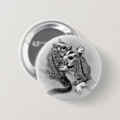 Badge Rond 5 Cm Noir et blanc de Joeys de planeur de sucre (Devant & derrière)