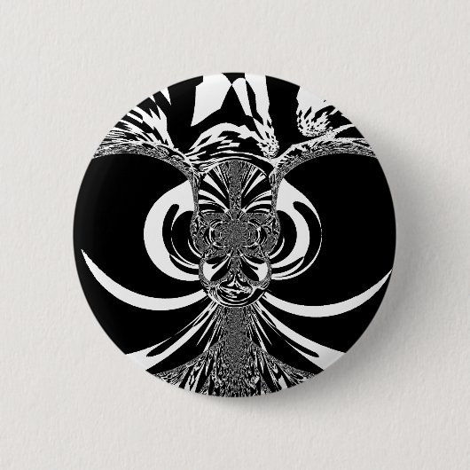 Badge Rond 5 Cm Noir et blanc Elegant Classic Design (Devant)