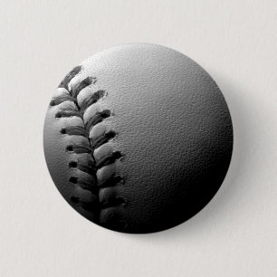 Badge Rond 5 Cm Noir et blanc Gros plan de base-ball