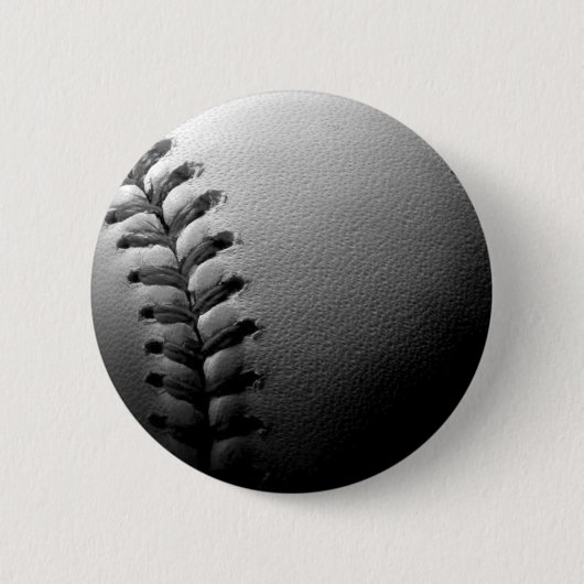 Badge Rond 5 Cm Noir et blanc Gros plan de base-ball (Devant)