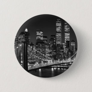 Badge Rond 5 Cm Noir et blanc New York City