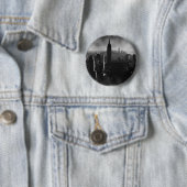 Badge Rond 5 Cm Noir et blanc New York City (En situation)