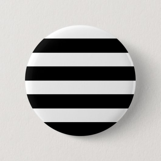 Badge Rond 5 Cm Noir et blanc rayé (Devant)