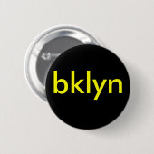 Badge Rond 5 Cm noir/jaune de bouton de bklyn (Devant & derrière)